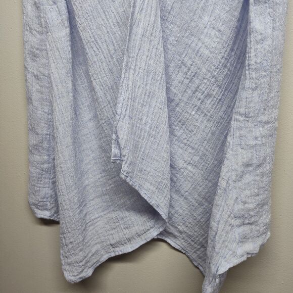 J. Jill Pure Jill Linen Top Women Size M Blue Sleeveless Sheer Breathable Casual - Picture 3 of 8